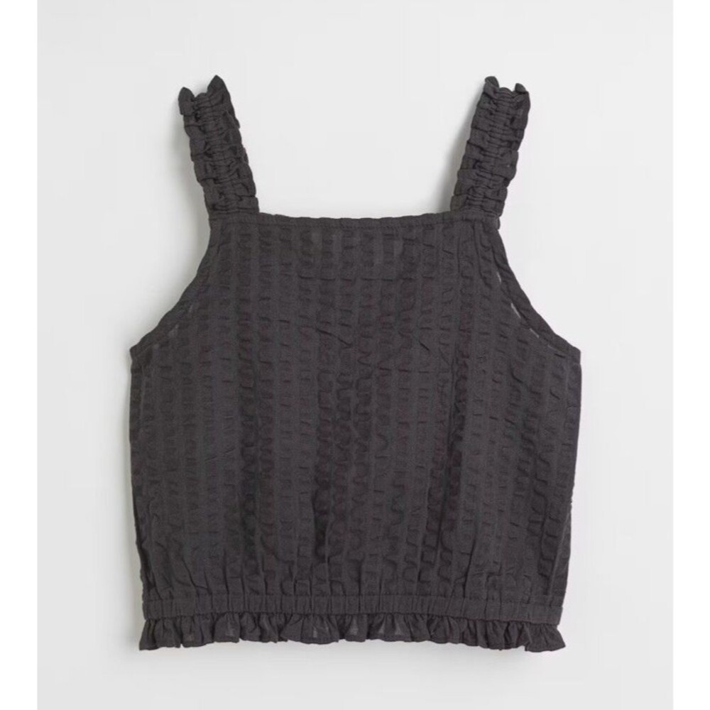 H&M Girls Size 14 Ribbed Textured Woven Crop Tank Streetwear Coquette